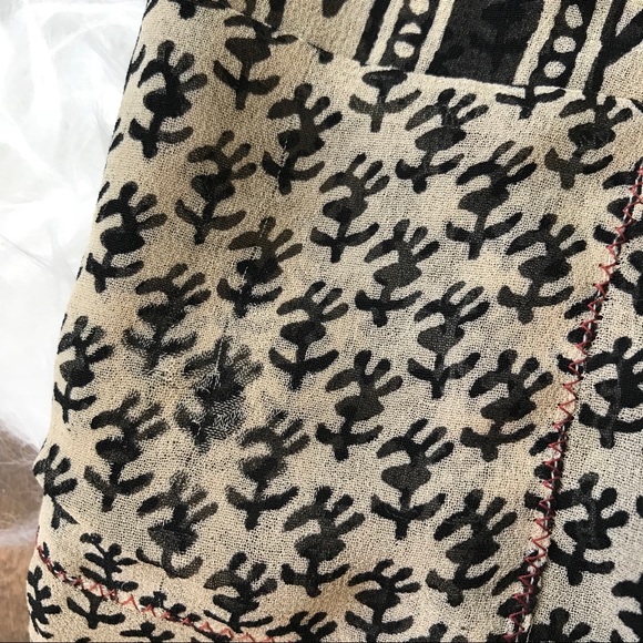 FREE PEOPLE Feather in The Wind tunic sheer tan black Size M - Picture 12 of 12